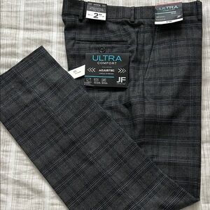JF J.Ferrar Gray Plaid Slim Pants